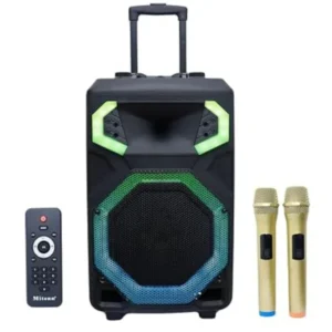 Mitsun 12″ Bluetooth Trolley Speaker with Wireless mics,(MIT-PS-1201)