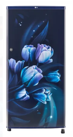 LG Single Door Refrigerator 185 Litres 1 Star Blue Tulip, Toughened Glass, GL-B199OBTB/2025