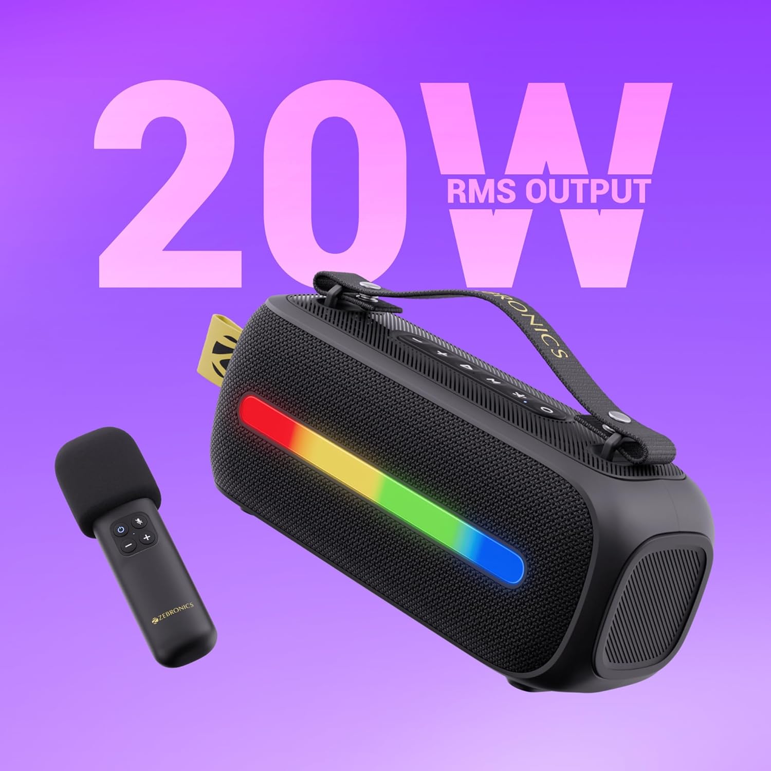 ZEBRONICS Sound Feast 80, Portable Bluetooth Speaker, 20 Watts. - Image 5